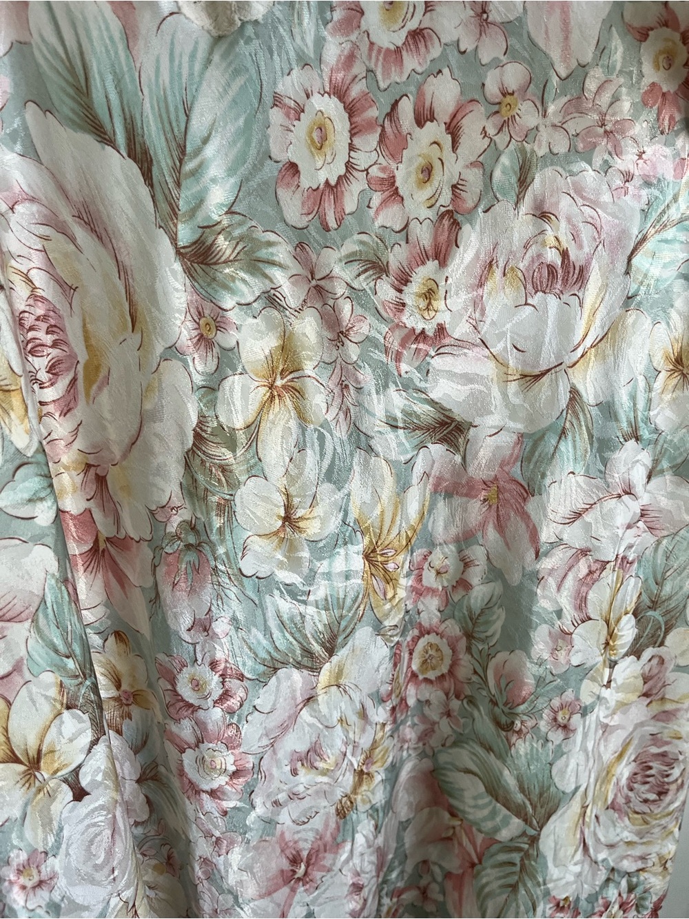 Vintage 90s Christian Dior Floral Silk-Satin Maxi Slip Dress ILGWU - Picture 5 of 11